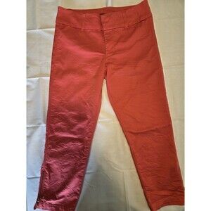 TINSEL Red Cropped Pants Womens Zipper Accent Pockets Casual Solid 035